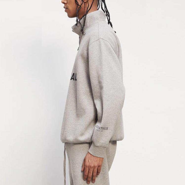 Fear of God Essentials Half-Zip Fleece Pullover Winter Unisex Tops Heather-Oat 0192250500229260