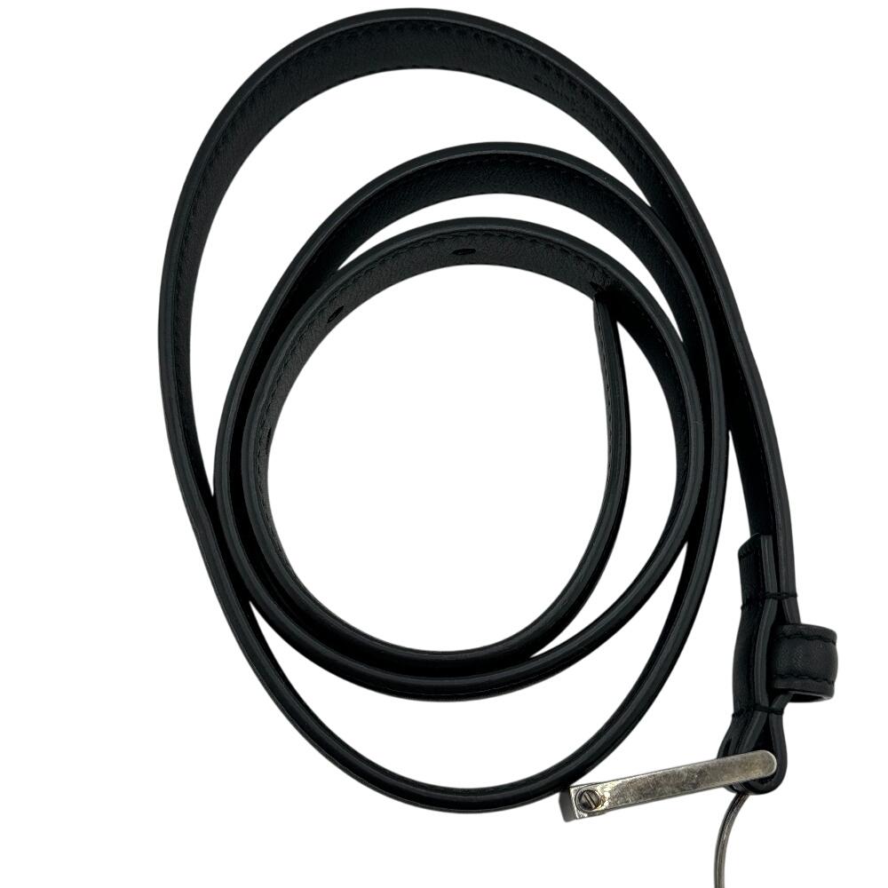 SAINT LAURENT GRZ479388 Narrow leather belt black leather unisex Used