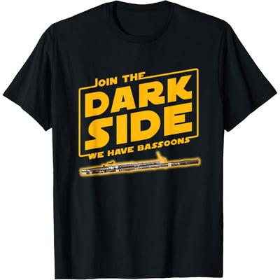 Lustiges Join The Dark Side Fagottspieler T-Shirts Herren Reine Baumwolle Humor Streetwear T-Shirt Kurzarm Unisex Lockere Kleidung