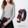 Women's Double-Sided Genuine Leather Waist Cincher Belt with Pin Buckle