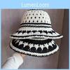 Ladies Summer Pattern Hollowed Out Hat With Sunshade And Quickdry Fabric For Travel And Leisure