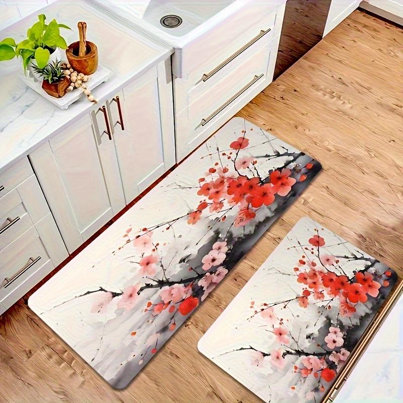 1 ks Podlahová rohož se vzorem čínského inkoustu Moderní kuchyňský polyesterový koberec Protiskluzový Barevný Vnitřní koberec, Pro domácí Koupelnu Ložnici Obývací pokoj Dekor