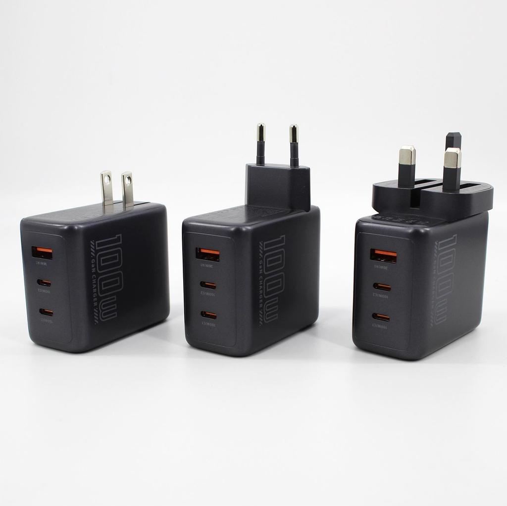 AI 100W Gallium Nitride Multi-Port Fast Charger for Laptops, Tablets, and Phones