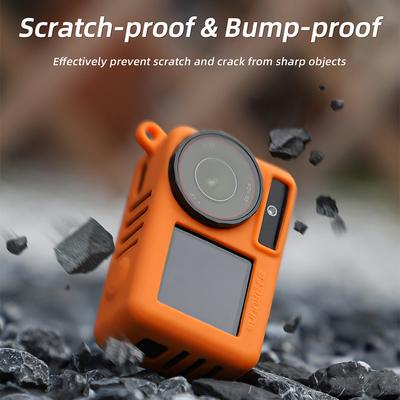 Silicone Cover Shockproof Sport Camera Case with Hanging Rope Scratch-proof Camera Cover for Osmo Action 5 Pro Accessories