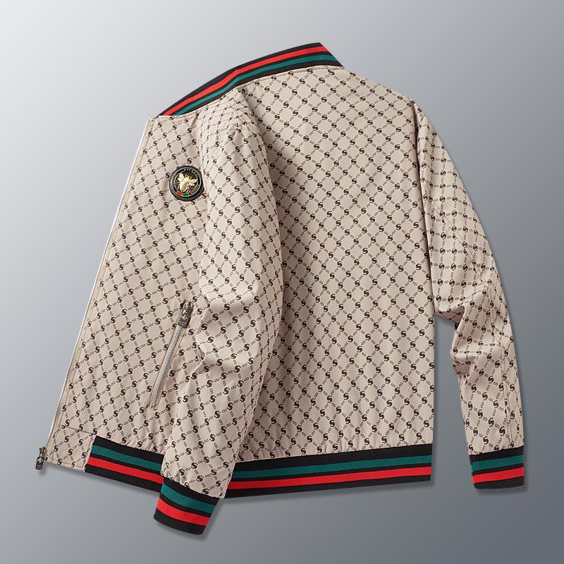 New Men's Spring and Autumn Jacket Trendy Casual Stand Collar Youth Versatile Handsome Baseball Collar Jacket Clothes