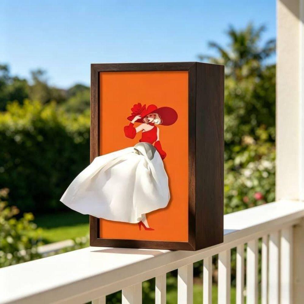 Elegant Design Ballet Tissue Box Luxury Art Tissue Dispenser Skirt Tissue Box Bedside Table