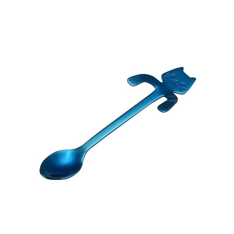 Stainless Steel Coffee Spoon Lovely Cute Cat Shape Teaspoon Dessert Snack Scoop Ice Cream Mini Spoons Tableware Kitchen Tools