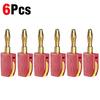 Audio Adapter Banana Plug No Solder Quick Connection Banana Plug Suitable for High Power Devices with 32A Current Capacity and Gold Plated Contact