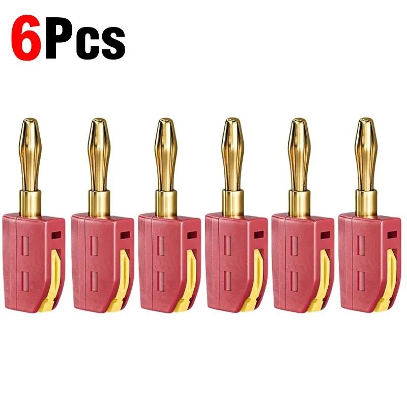Audio Adapter Banana Plug No Solder Quick Connection Banana Plug Suitable for High Power Devices with 32A Current Capacity and Gold Plated Contact