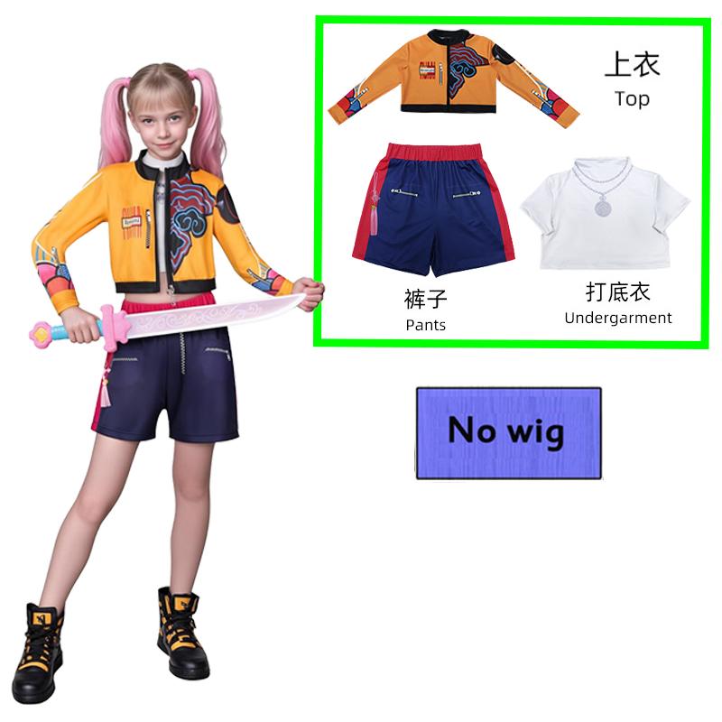 Anime K-Pop Demon Hunter Cosplay Costume Kids Huntrix Zoey Mira Rumi 3D Print Uniform Party Stage Performance Girls Style Suits
