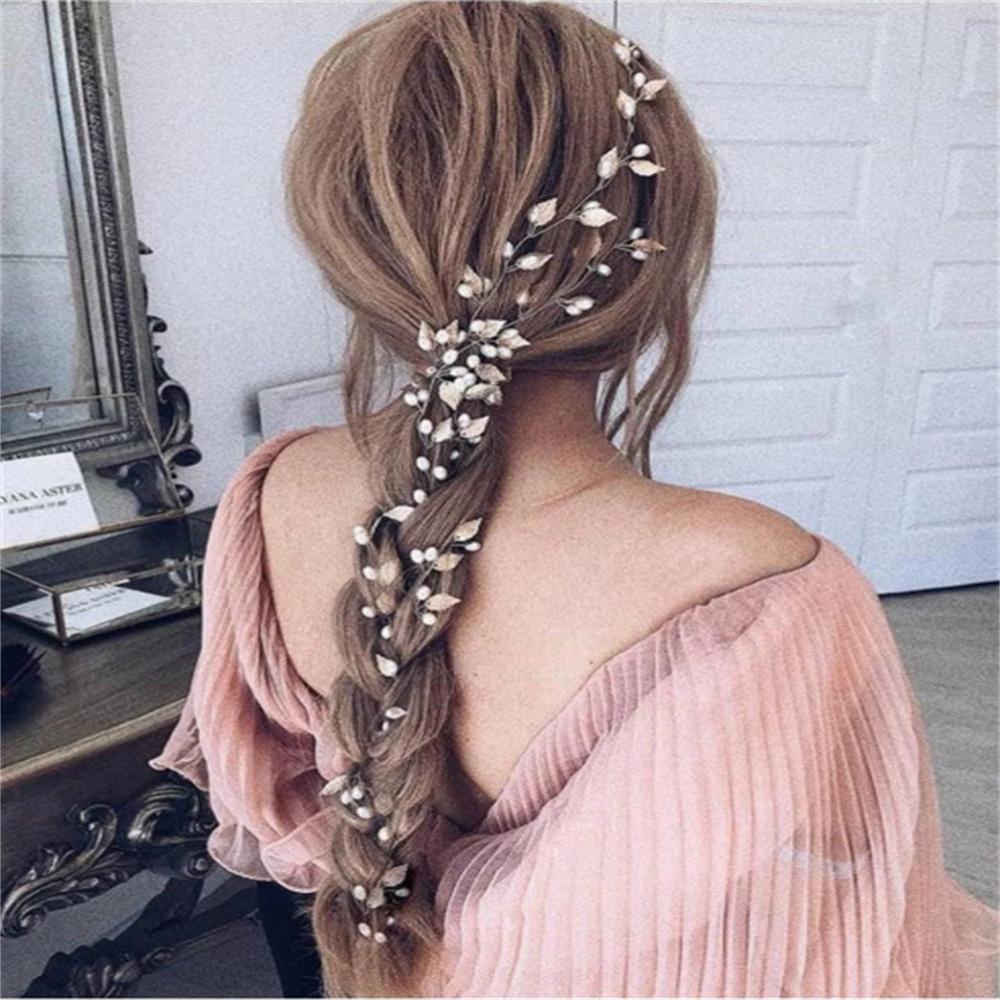 Handmade Pearls Floral Headbands For Women Bride Tiaras Hairbands Bridal Decorate Wedding Hair Accessories Queen Headband Gift