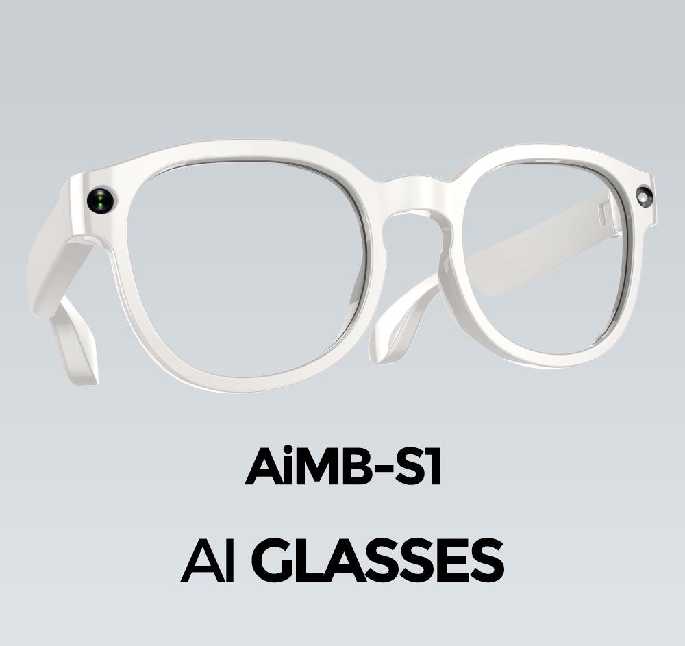 AIMB-S1 Smart Bluetooth Glasses: 5MP Camera, Music, Calls, Video Recording, AI Translation.