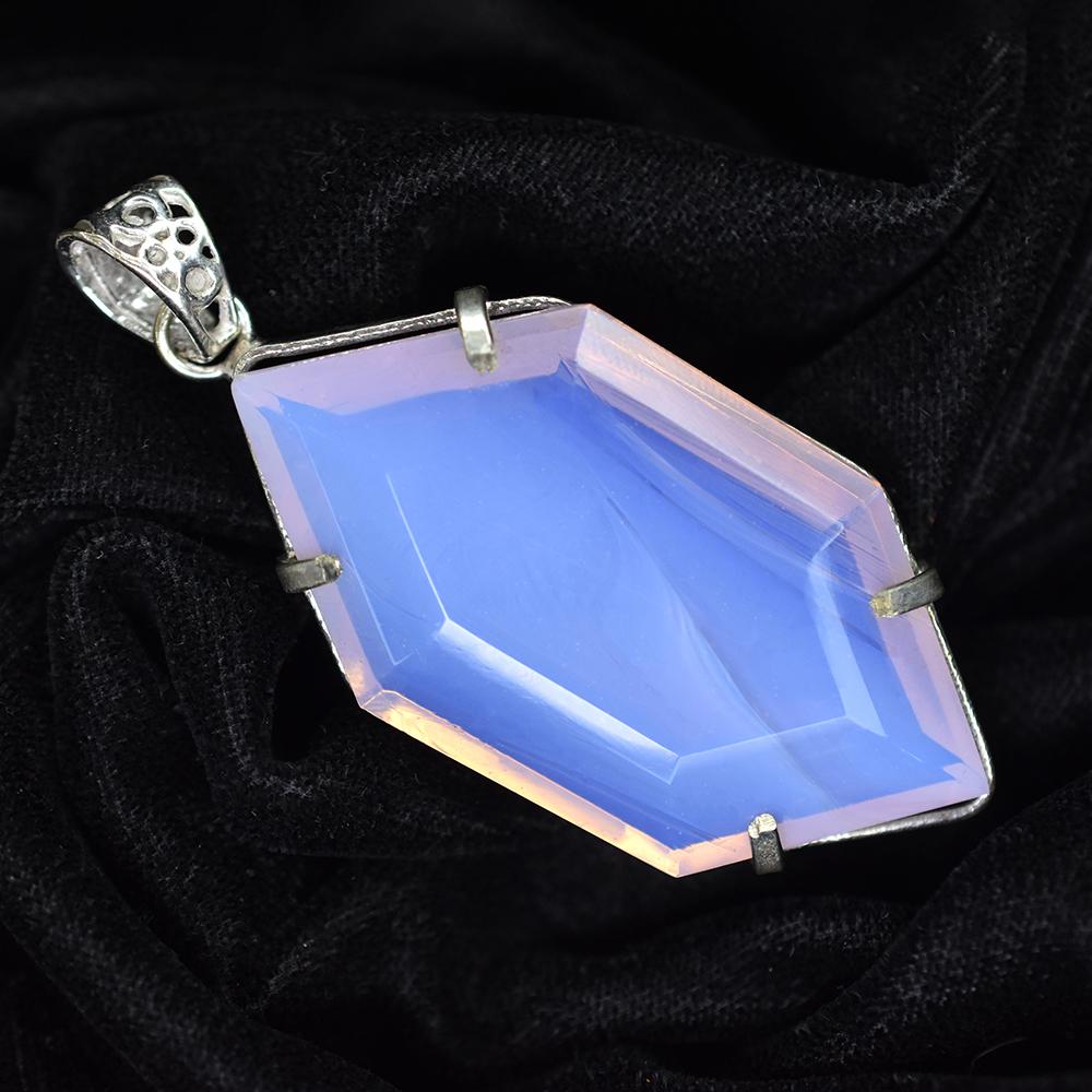 Fancy 107.35 Ct CERTIFIED Opal 925 Sterling Silver Multicolor Pendant For Him MY-PD-131-NS