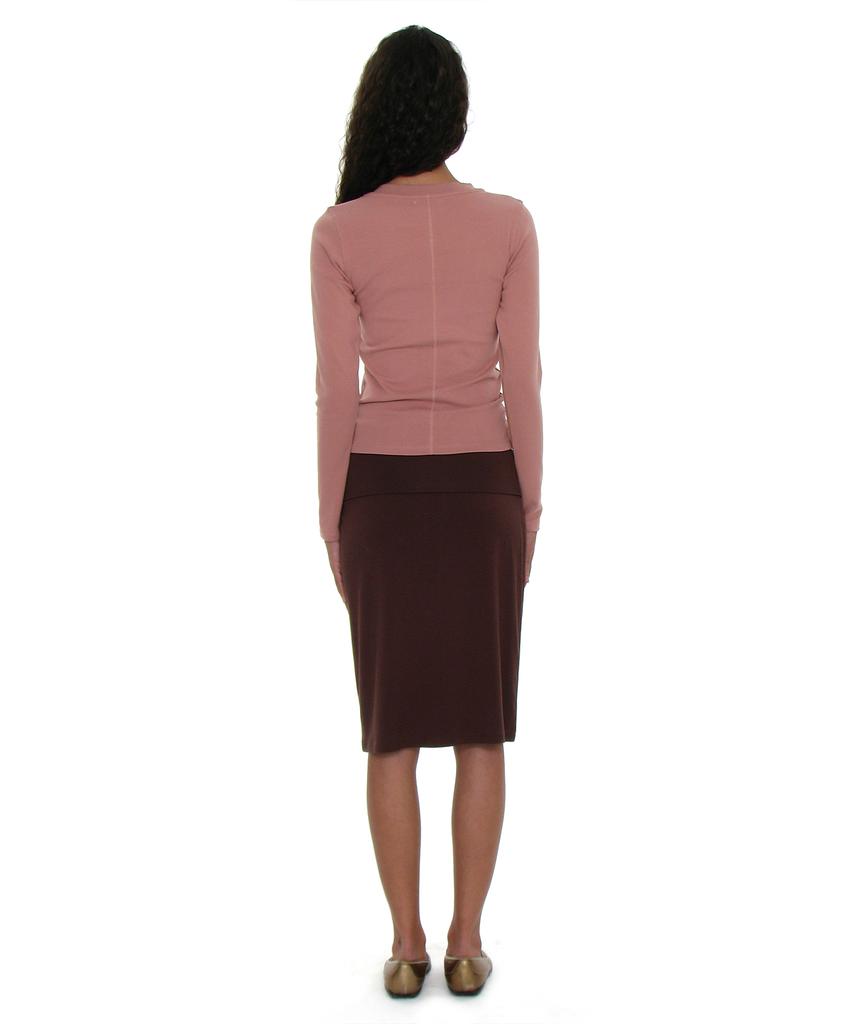 PARTIMENTO WOMEN Pwc V-Neck Baby Long Sleeve Tee_Brick