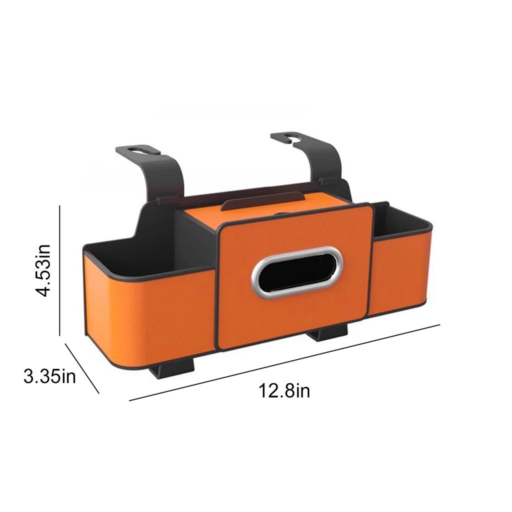 Multifunctional Car Organizer with Cup Holder Tissue Box and Hooks Auto Drink Snack Phone Tray Automotive Travel Accessories