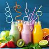 20pcs Colorful Reusable Drinking Straws Hard Plastic Silly Curly Crazy Gift Straw for kids Birthday Party Decoration Accessories