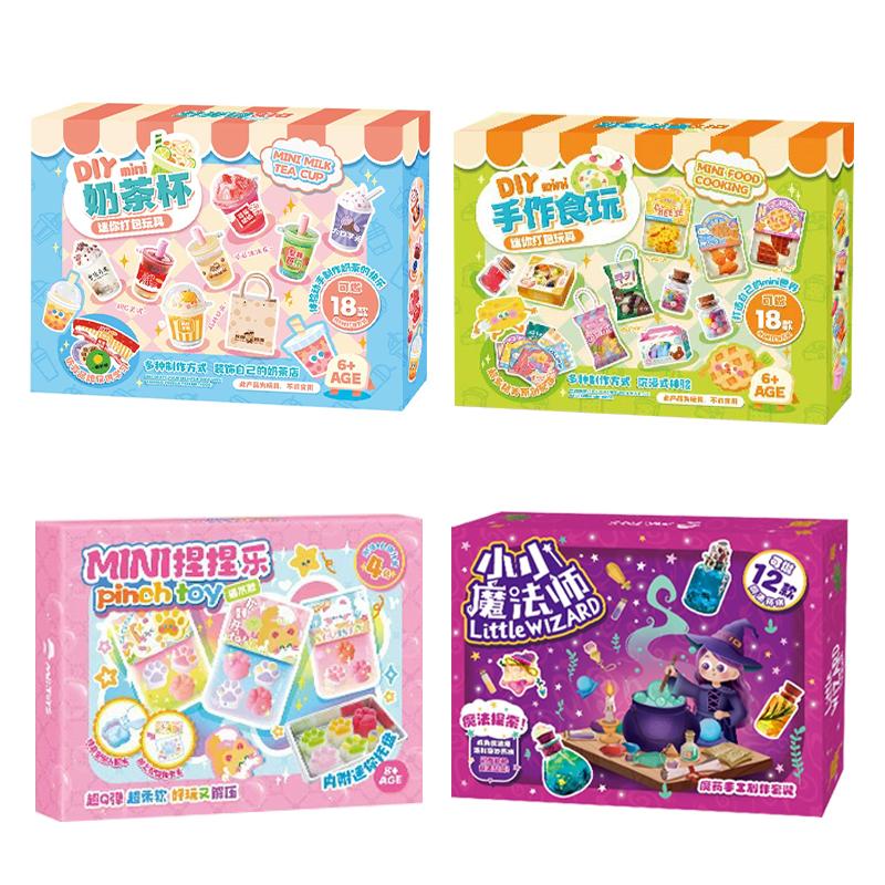 Girls DIY Dessert Chef Cream 3D Sticker Clay Imitate Food Cookin Kit Simulation Ice Cream Drinks Mixed Magic Potion Bottles Toy