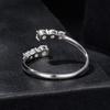 Silver adjustable moissanite ring 925 silver