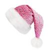 Warm Santa Hat Blingbling Sequins Thicken Plush for Holiday Christmas New Year Symbol Caps with White Brim