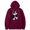 Cool and Cute Big Boss Cat Fun Print Autumn/Winter Women's Fashion Instagram Heavyweight Sweater Hooded Loose Long sleeved Coat