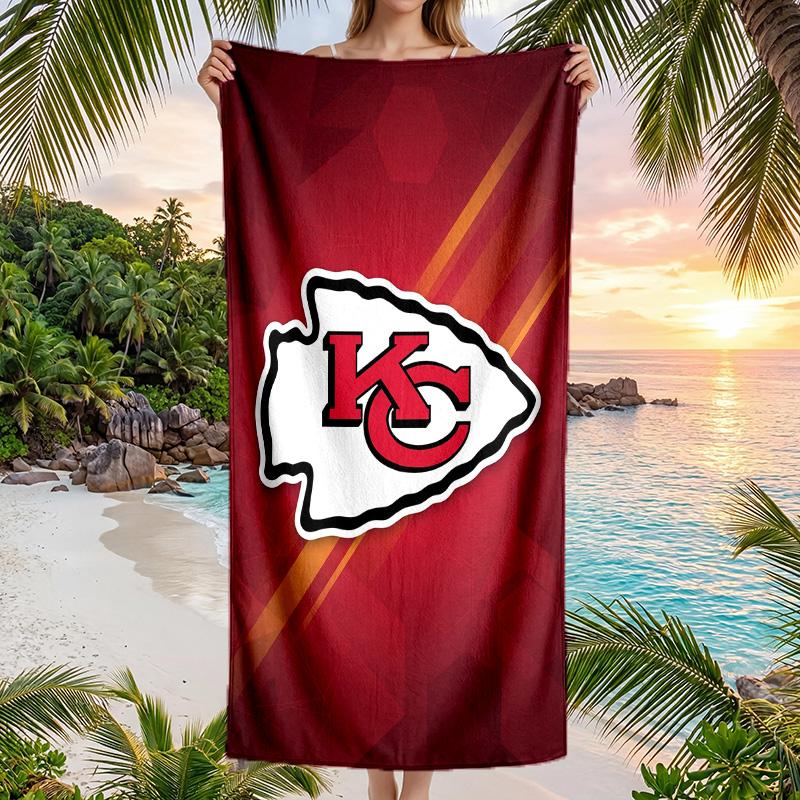 Kansas City Chiefs Fashion Beach Towel Portable Soft Quick Dry Towel For Swimming Camping Holiday Use