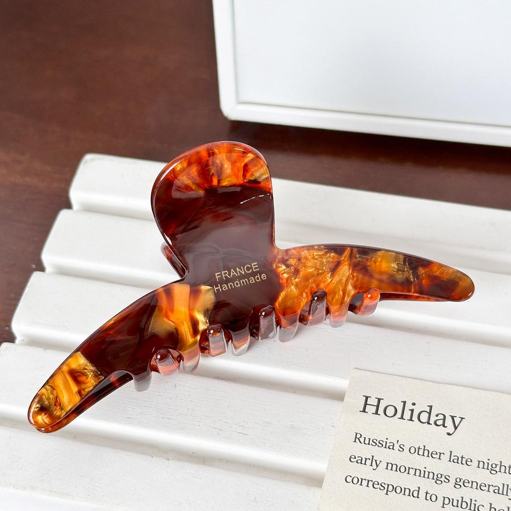 1pc Elegant Temperament, Grab Clip, High-end Feeling, FRANCE Gold Standard Large Shark Clip, Half Zip Clip, Hair Clip