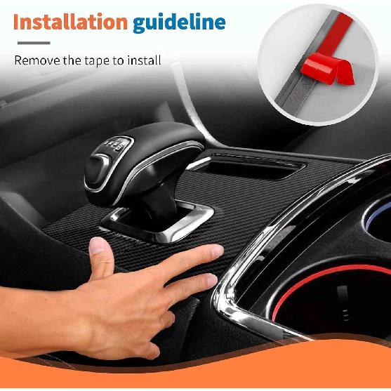 JeCar for Charger Carbon Fiber Interior Center Console Gear Shift Panel Trim for Dodge Charger 2011-2014