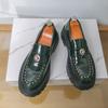 Fashion Designer New Green Black Rivet Loafers For Men Flats Male Walking Height Increasing Shoes Business Dress Moccasins