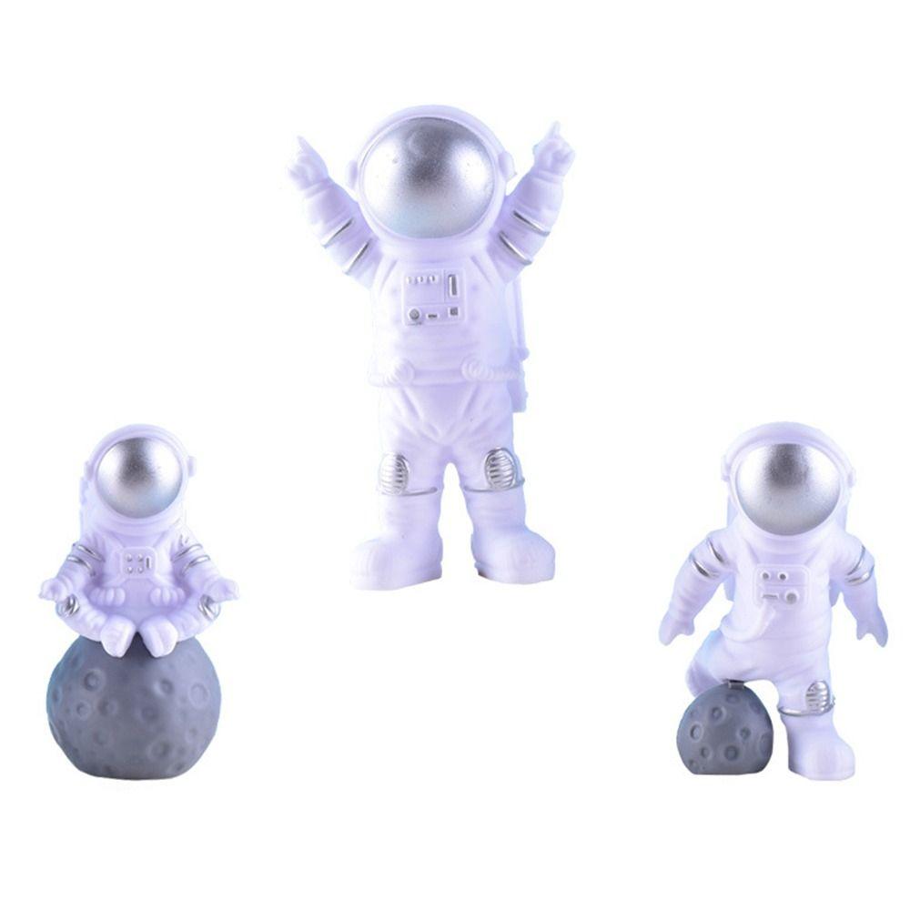 Boy Birthday Supplies Baby Shower Miniature Rocket Cake Toppers Space Shuttle Astronaut Figurine