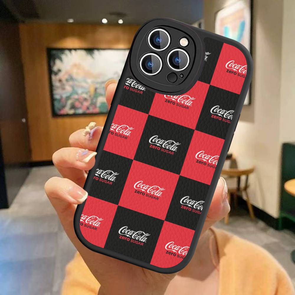 

Brand C-Coca Logo C-Cola Phone Case For IPhone 16 15 14 13 12 11 Pro Max Plus Shockproof Leather Cover iPhone 16