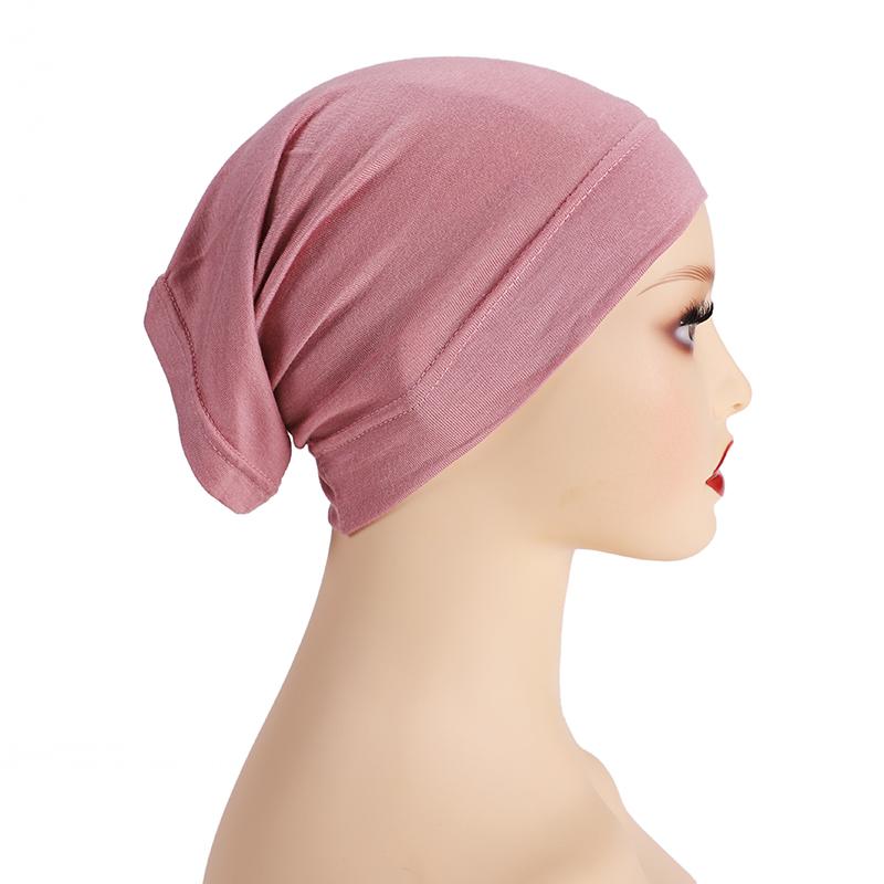 Soft Modal Inner Hijab Cap Muslim Stretch Turban Cap Islamic Underscarf Bonnet Hat Female Headband Tube Cap Turbante