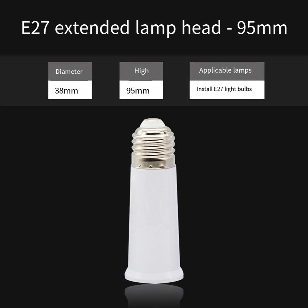 Lighting Socket Adapter E27 Extension Adapter Home Lighting Compatible With LED Bulbs Flame-Retardant Material