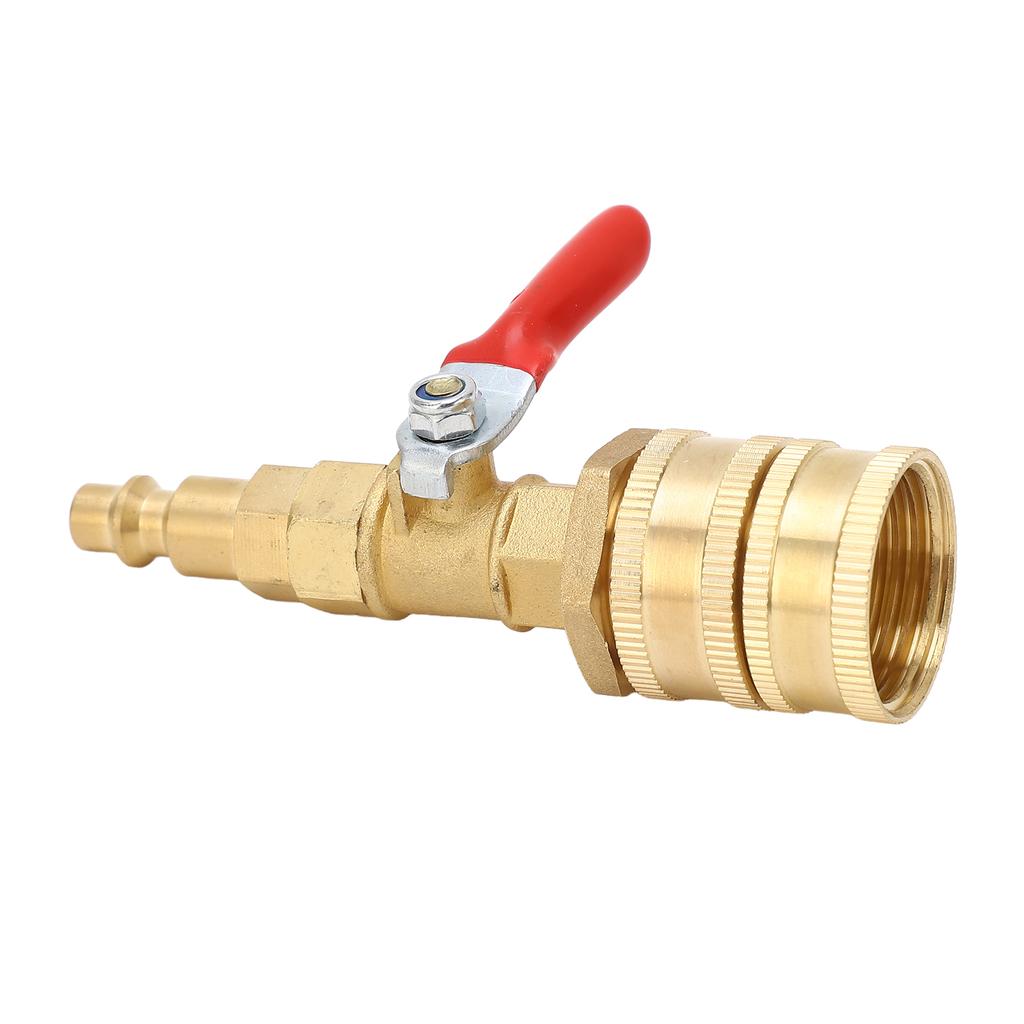 Dual Purpose Winterize Adapter with Quick Plug Brass Ball Valve 3 4in GHT Thread for RV Camper Boat Trailer