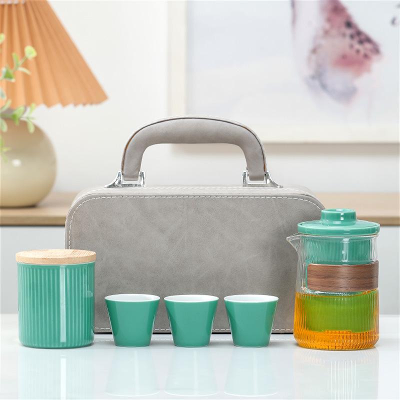 Ceramic Outdoor Camping Portable Travel Tea Set Business Company Bank Souvenir Gift Set
