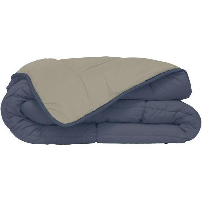 Couette Microfibre 400g/m² CALGARY Petrole &amp; Mastic 140x200cm