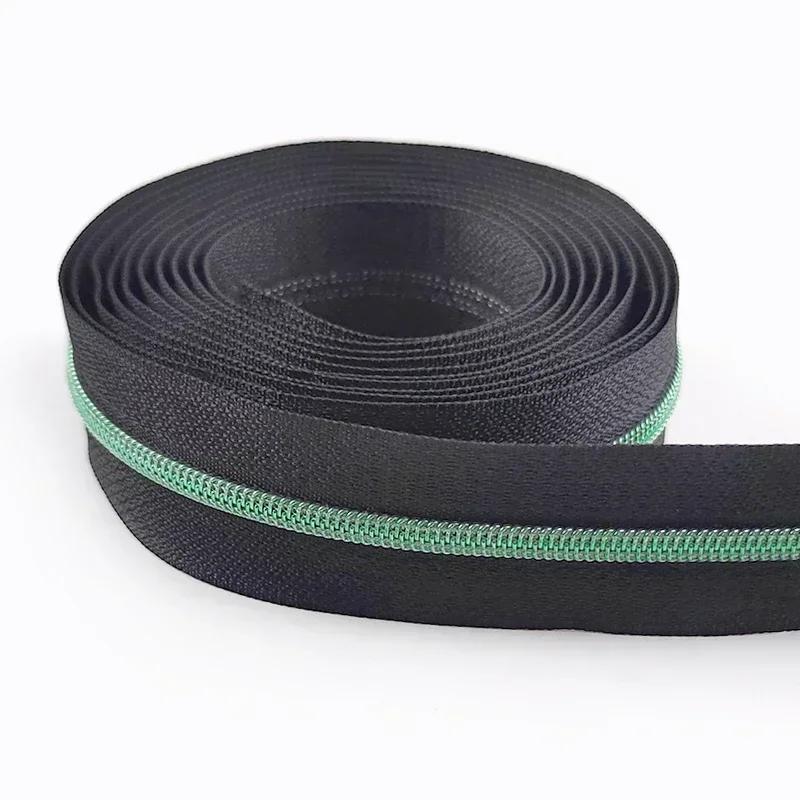 Meetee 10/20M 5# Nylon Zippers Tape + Zipper Slider Puller for Sewing Bag Shoes Garment Zips Repair Sew Crafts DIY Accessories