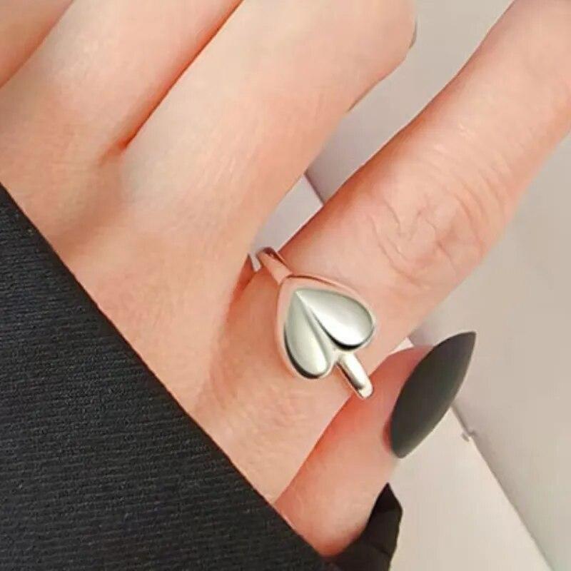 

ANENJERY простые кольца с сердечками для женщин, модный нишевый дизайн, открытое кольцо, вечерние украшения для девочек, подарок на день рождения