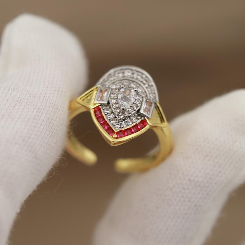 New Sight Accessories Zirconia Metal Beads Open Rings for Women Luxury Crystal Waterdrop Wedding Engagement Rings