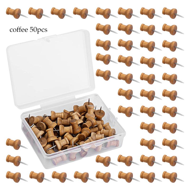 Wooden Pushpin with Storage Box Decorative Pushpin Wooden Pushpin Is Used for Decoration of Billboard Process Items