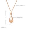 Glossy  Rose Gold Color Pendant Necklaces For Women Simple Water Drop High Quality Ethnic Bride Daily Jewelry
