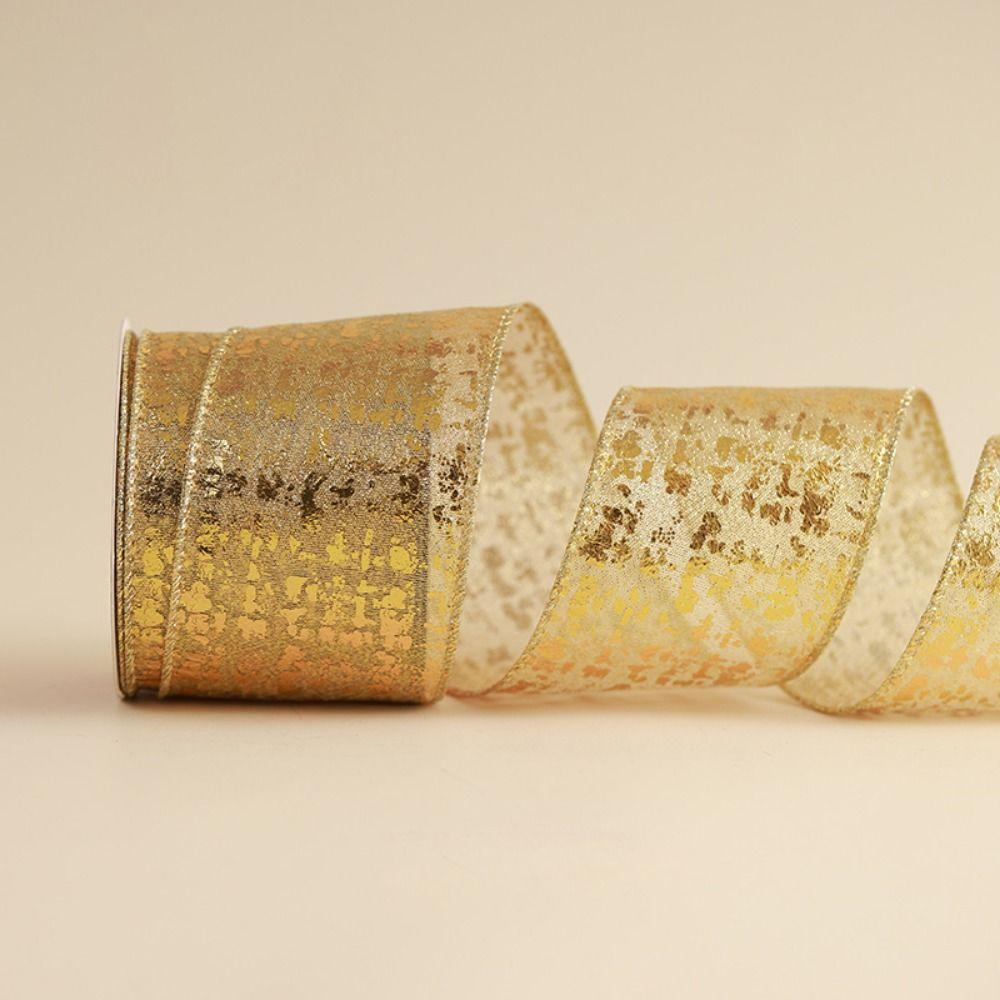 Gold Christmas Ribbons Imitation Hemp Material Bows Craft Decoration  Christmas Decorations