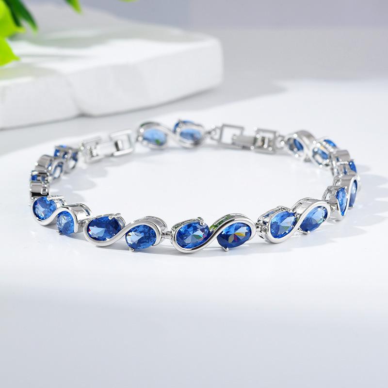 Women'S Creative Bracelet Hipster Accessories Round Simple Copper Zircon Bracelet