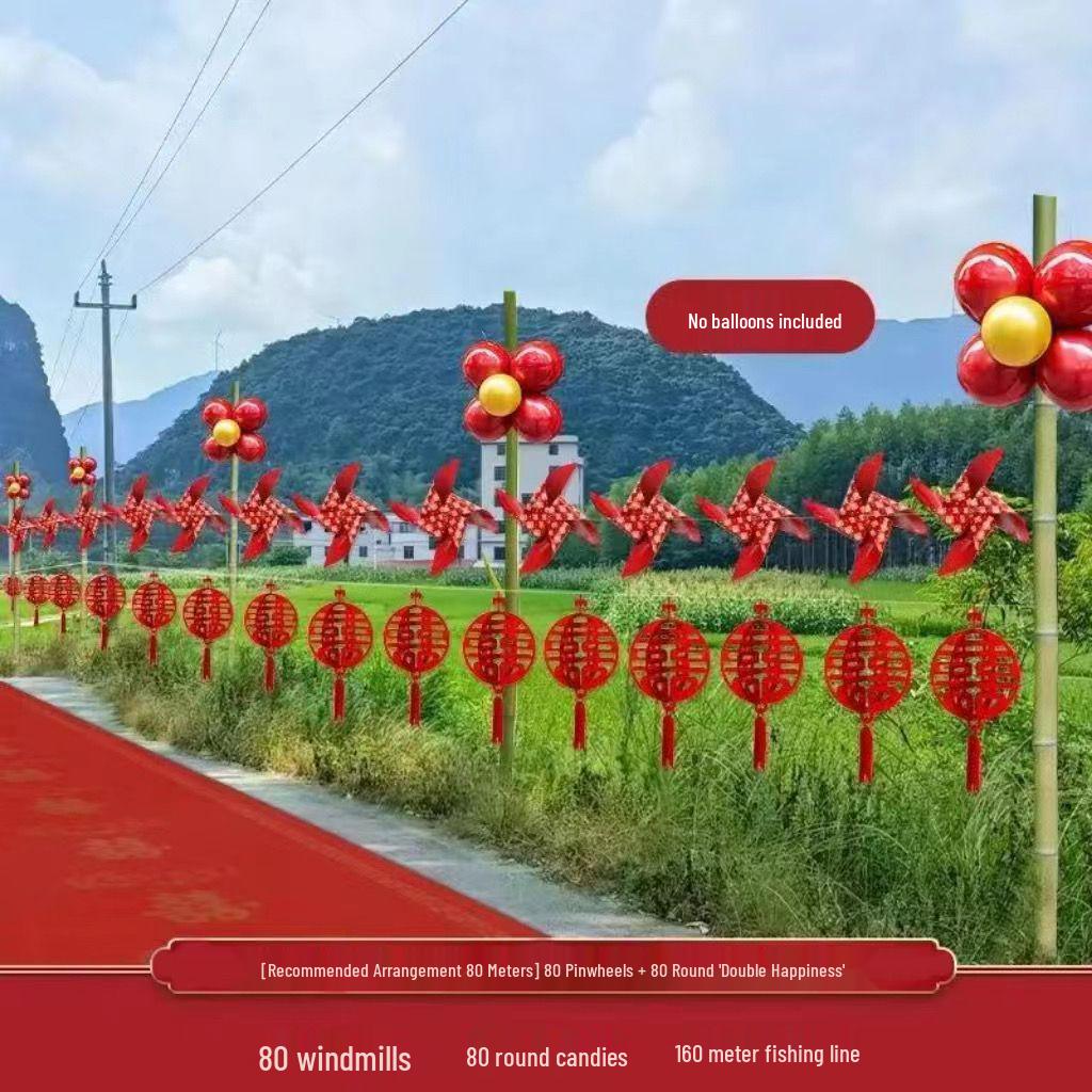 Colorful Wedding Aisle Decoration Set for Outdoor and Courtyard Events