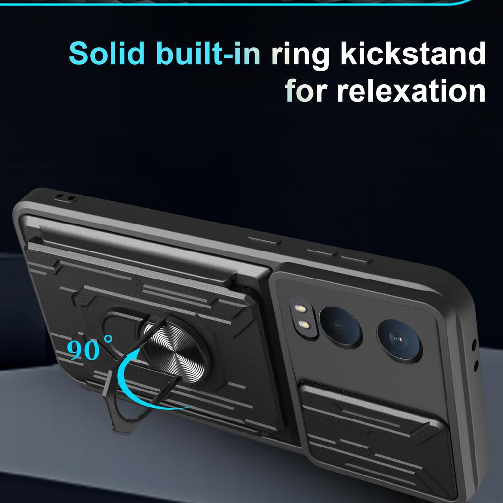 For OnePlus Nord CE4 Lite 5G Case PC+TPU Kickstand Phone Back Cover with Camera Slider