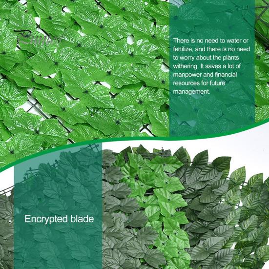 Artificial Hedge Plants Leaves Faux Ivy Grass Wall Backdrop UV-resistant Greenery Decor for Balcony Privacy Garden Patio Backyard Weatherproof