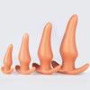 Plug Anal Macio Anti-Queda Vestível Massagem da Próstata Silicone Líquido Plug Anal Enorme Treino Anal Confortável de Usar Plug Anal