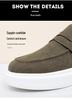 Men's Autumn Comfortable Slip-On Loafers: Breathable, Lightweight Cowhide Shoes with Thick Sole