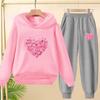 Petals heart-shaped Children's Tops and bottom Hoodies Girls Boy age 3-12 Coat Casual Toddle Sweatshirr clothing