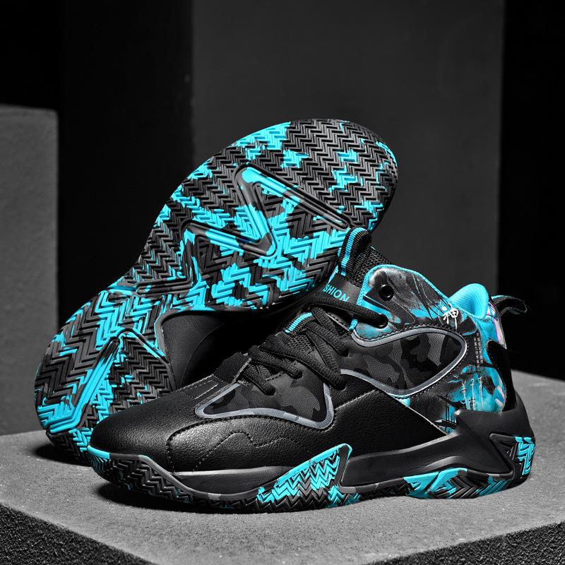 Men's Shoes Basketball Sports Shoes High-top Non-slip Shock-absorbing Sneakers Friction Sound Students Actual Combat Breathable Venom Running Shoes