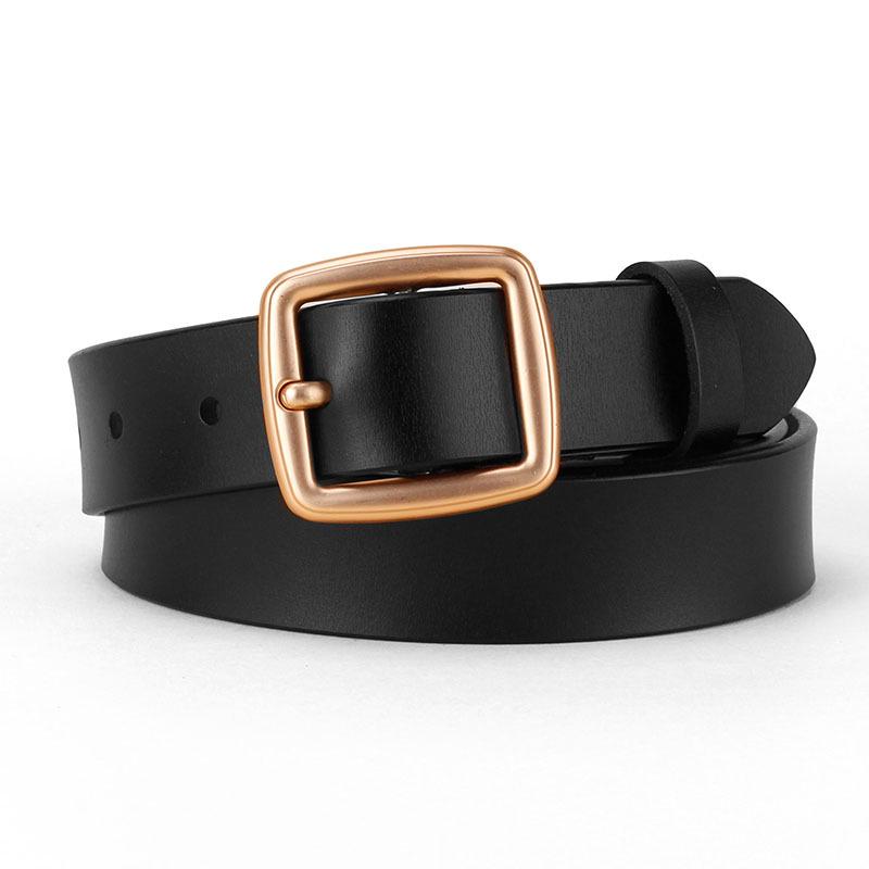 2024 Retro Korean Style Women's Genuine Cowhide Denim Belt